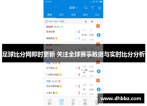 足球比分网即时更新 关注全球赛事数据与实时比分分析